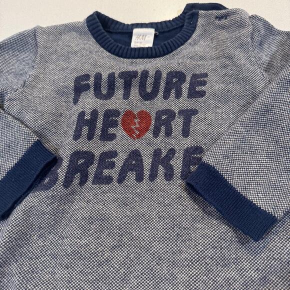 H&M Baby Boy 12-18M Heart Breaker Pullover Sweater - Picture 5 of 5